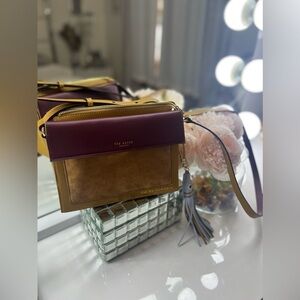 Ted Baker London Colour By Numbers Glacial Leather Suede CrossBody Bag